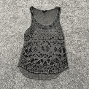 Express Tank Top Womens Size XS Edgy Sequins Sparkly Grunge Party Chic Y2K Look